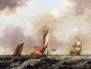 Francis Swaine A royal yacht and a merchantman in choppy seas USA oil painting artist